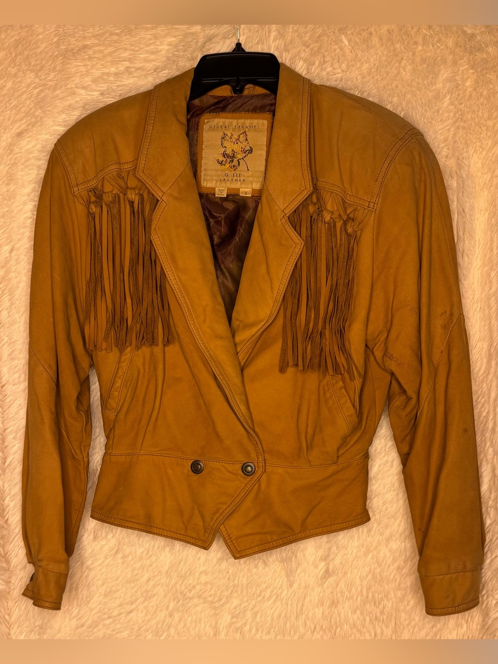 Vintage Global Identity G-III Fringe Leather Jacket Women’s Small - Picture 2 of 14